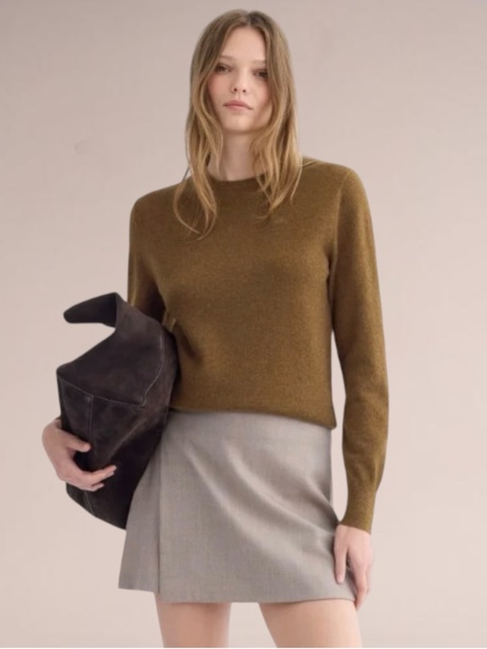 Everlane 100% Cashmere Crew Toffee Sweater Size XL